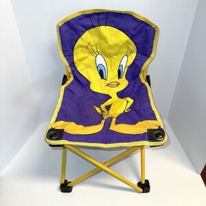 Vintage Tweety Bird Kids Folding Chair & Carry Bag Looney Tunes Warner Bros Camp